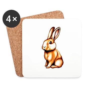 Bunny - Coasters (set of 4) - white - Front