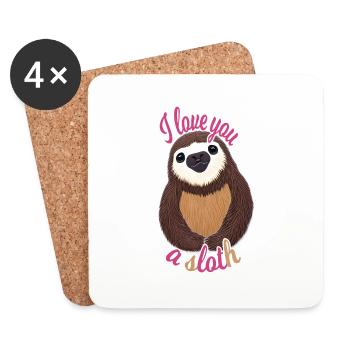 Sloth Declaration of Love - Coasters (set of 4) - white - Front