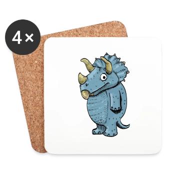 Triceratops - Coasters (set of 4) - white - Front