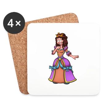 Cartoon Princess - Dessous de verre (lot de 4) - blanc - Devant