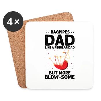 Bagpipe training and bagpipe playing - Coasters (set of 4) - white - Front