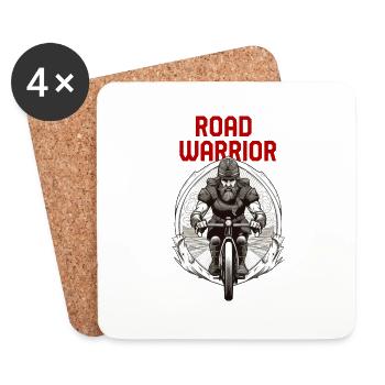 Road Warrior - Viking Warrior Road Cyclist - Coasters (set of 4) - white - Front