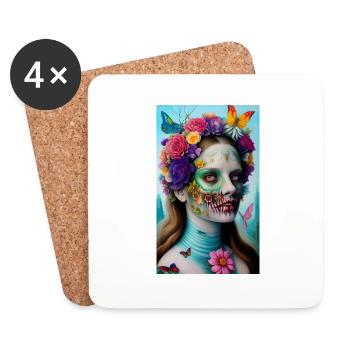 OEUVRE Fleur Papillon Beauté - Dessous de verre (lot de 4) - blanc - Devant