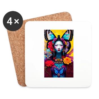 asiastyle woman1 - Coasters (set of 4) - white - Front