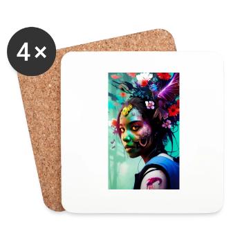 ARTWORK Zombie Gamergirl Whitney - Coasters (set of 4) - white - Front
