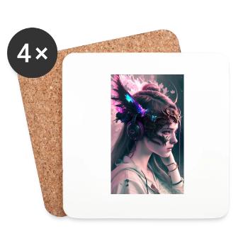 ARTWORK Dragon Girl Mel - Dessous de verre (lot de 4) - blanc - Devant