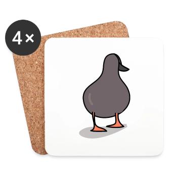 Entenvogel - Untersetzer (4er-Set) - Weiß - Vorne