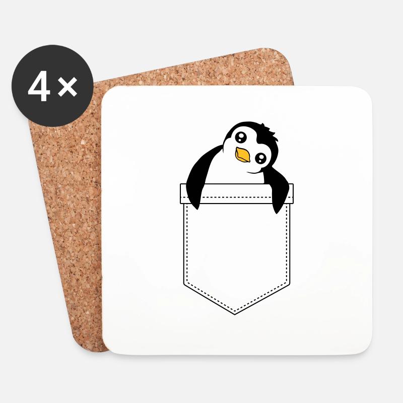 Süßer Kleiner Pinguin Brusttasche Reise Tasche - Untersetzer (4er-Set) - Weiß