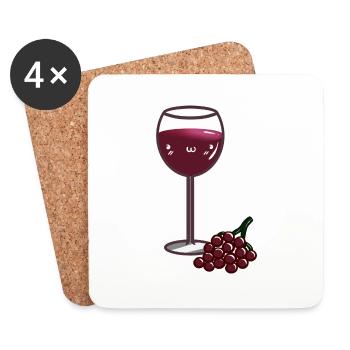 Süßer Wein - Untersetzer (4er-Set) - Weiß - Vorne