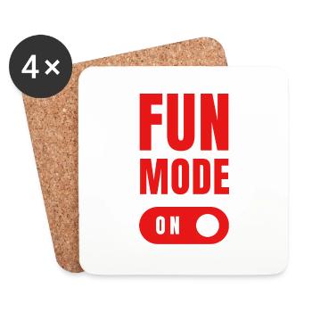 Fun mode on - Untersetzer (4er-Set) - Weiß - Vorne