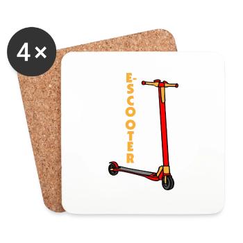 E-Scooter Roller Scooter - Untersetzer (4er-Set) - Weiß - Vorne