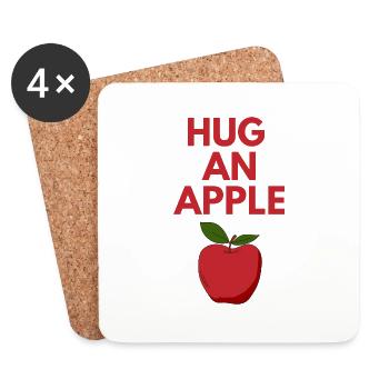 HUG AN APPLE - Coasters (set of 4) - white - Front