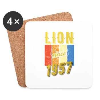 Léo 1957 Zodiac Cadeau d’anniversaire - Dessous de verre (lot de 4) - blanc - Devant