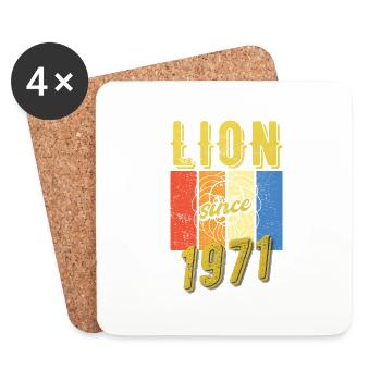 Léo 1971 Zodiac Cadeau d’anniversaire - Dessous de verre (lot de 4) - blanc - Devant