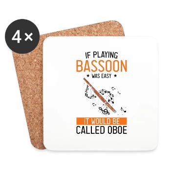 Bassoon for bassoon reed and bassoonist - Coasters (set of 4) - white - Front