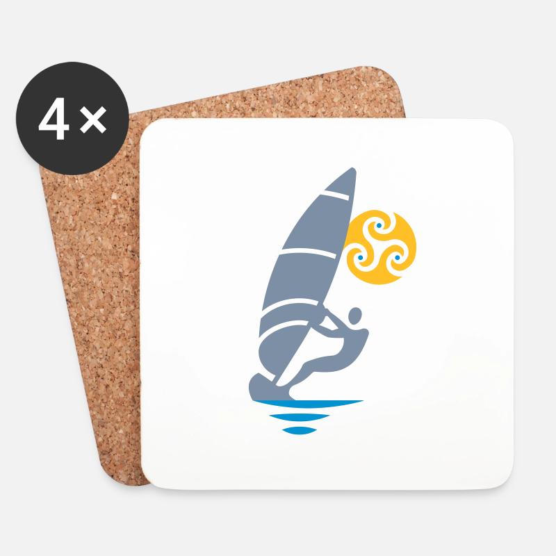Tribal windsurfing - Untersetzer (4er-Set) - Weiß