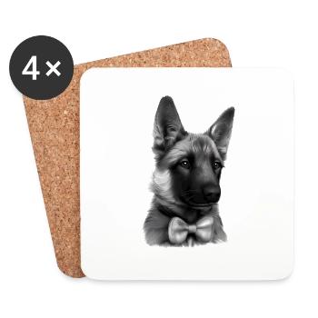 Dogs German Shepherd Dog Owner Dog Dog Owner - Coasters (set of 4) - white - Front