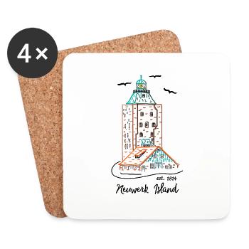 Lighthouse on the island of Neuwerk, German North Sea - Coasters (set of 4) - white - Front