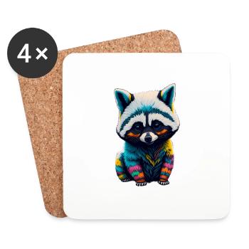 Racoon 4 - Untersetzer (4er-Set) - Weiß - Vorne