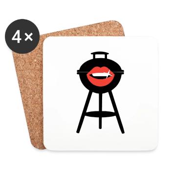 Grillerkuss - Dessous de verre (lot de 4) - blanc - Devant