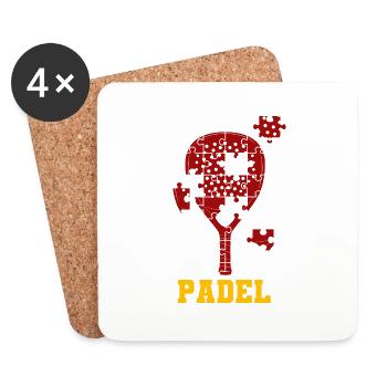 Padel Paddle Raquette Tennis Sport I Cadeau - Dessous de verre (lot de 4) - blanc - Devant