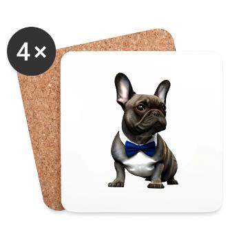 Propriétaires de chiens Chien Bulldog Chiens Propriétaires de chiens - Dessous de verre (lot de 4) - blanc - Devant