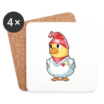 Bibi le poussin - Dessous de verre (lot de 4) - blanc - Devant