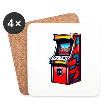 Machine de jeu d’arcade - Dessous de verre (lot de 4) - blanc - Devant