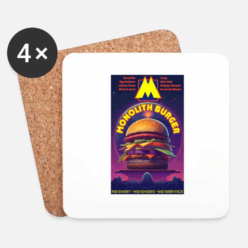 Monolith Burger - Untersetzer (4er-Set) - Weiß