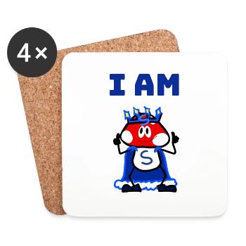 I am S! - Untersetzer (4er-Set) - Weiß - Vorne