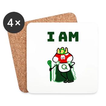 I AM Q - Untersetzer (4er-Set) - Weiß - Vorne