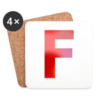 Buchstabe F - Untersetzer (4er-Set) - Weiß - Vorne