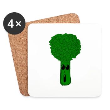 mr. brocolini v.2 ~ kawaiiluv | original by. MMJ49 - Coasters (set of 4) - white - Front