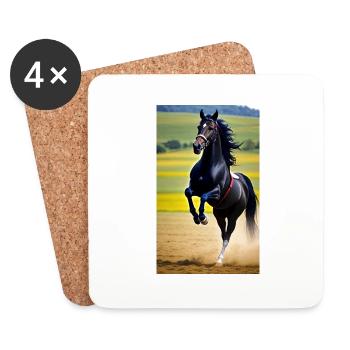 Horse | Horseback riding | Animal | Mount | Colorful - Coasters (set of 4) - white - Front