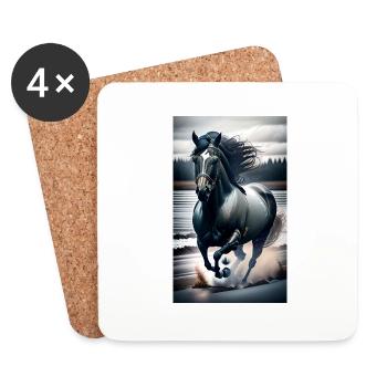 Horse | Horseback riding | Animal | Mount | Colorful - Coasters (set of 4) - white - Front