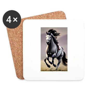Horse | Horseback riding | Animal | Mount | Colorful - Coasters (set of 4) - white - Front