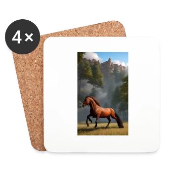Horse | Horseback riding | Animal | Mount | Colorful - Coasters (set of 4) - white - Front