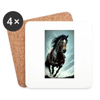 Horse | Horseback riding | Animal | Mount | Colorful - Coasters (set of 4) - white - Front