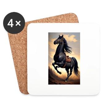 Horse | Horseback riding | Animal | Mount | Colorful - Coasters (set of 4) - white - Front