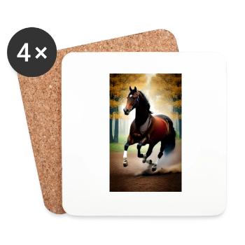 Horse | Horseback riding | Animal | Mount | Colorful - Coasters (set of 4) - white - Front