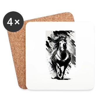 Horse | Horseback riding | Animal | Mount | Colorful - Coasters (set of 4) - white - Front