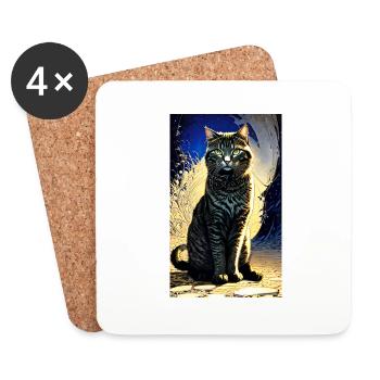Katze | Haustier | Katzenfan | niedlich | Kätzchen - Untersetzer (4er-Set) - Weiß - Vorne