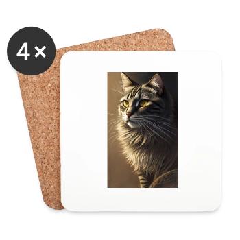 Katze | Haustier | Katzenfan | niedlich | Kätzchen - Untersetzer (4er-Set) - Weiß - Vorne