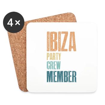 Ibiza Party Crew - Untersetzer (4er-Set) - Weiß - Vorne