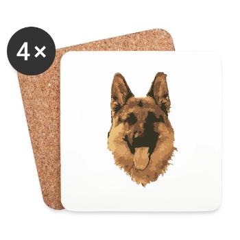 Hund - Untersetzer (4er-Set) - Weiß - Vorne