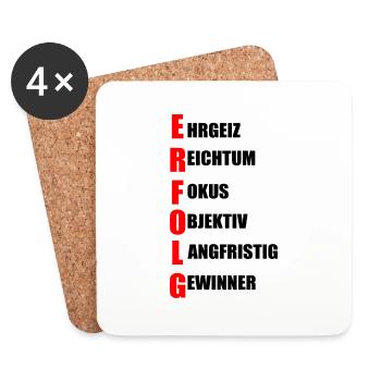 Erfolg - Untersetzer (4er-Set) - Weiß - Vorne