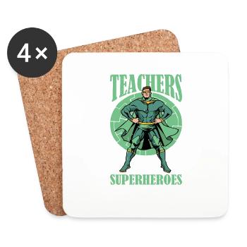 Les enseignants ne sont que des super-héros déguisés 17 - Dessous de verre (lot de 4) - blanc - Devant