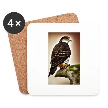 Aigle | Oiseaux | Liberté | Animaux - Dessous de verre (lot de 4) - blanc - Devant