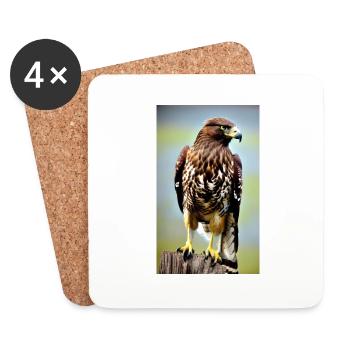 Aigle | Oiseaux | Liberté | Animaux - Dessous de verre (lot de 4) - blanc - Devant