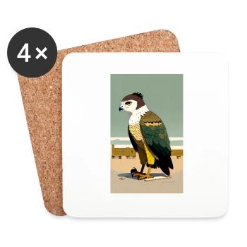 Aigle | Oiseaux | Liberté | Animaux - Dessous de verre (lot de 4) - blanc - Devant